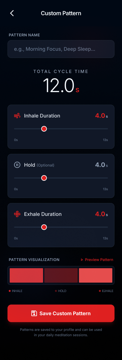 Breath custom pattern editor