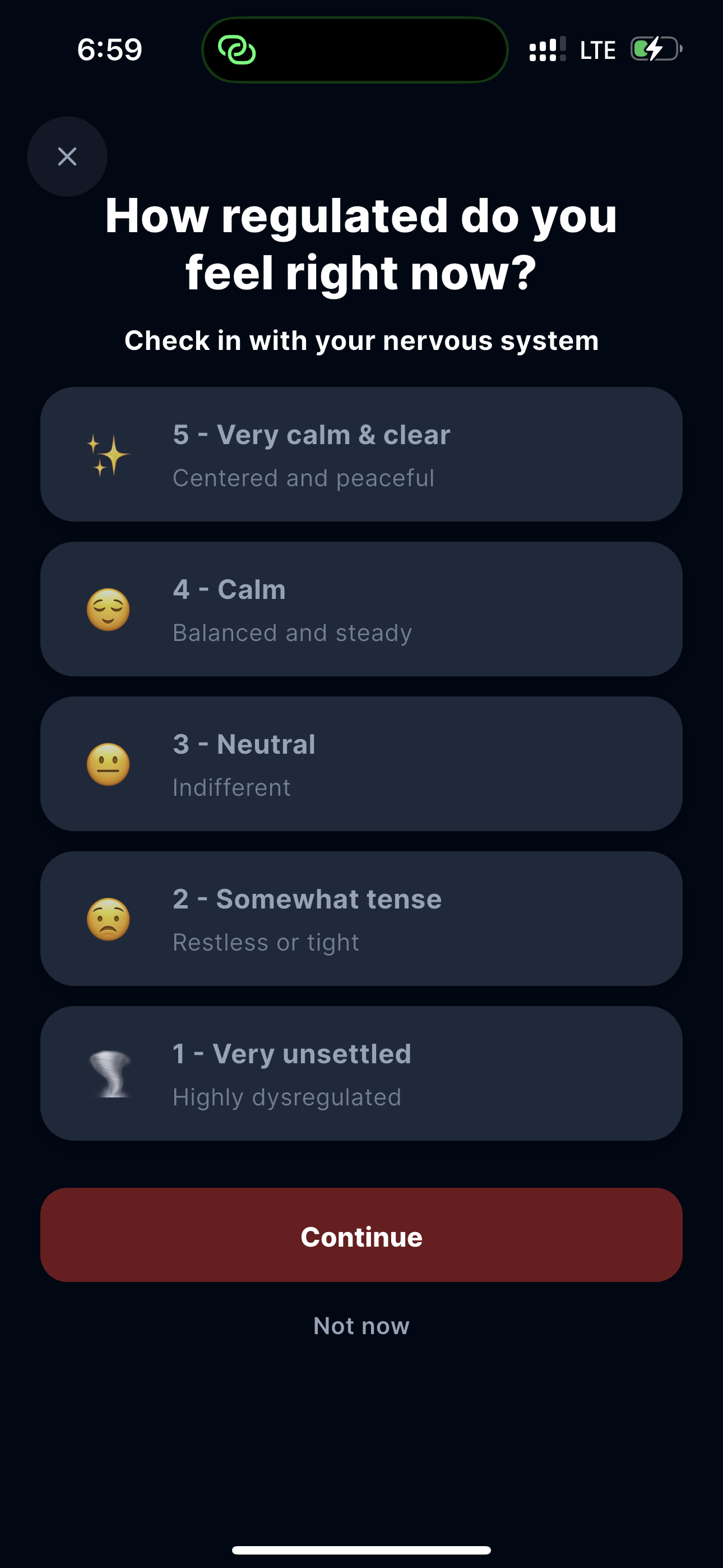 Mood check-in